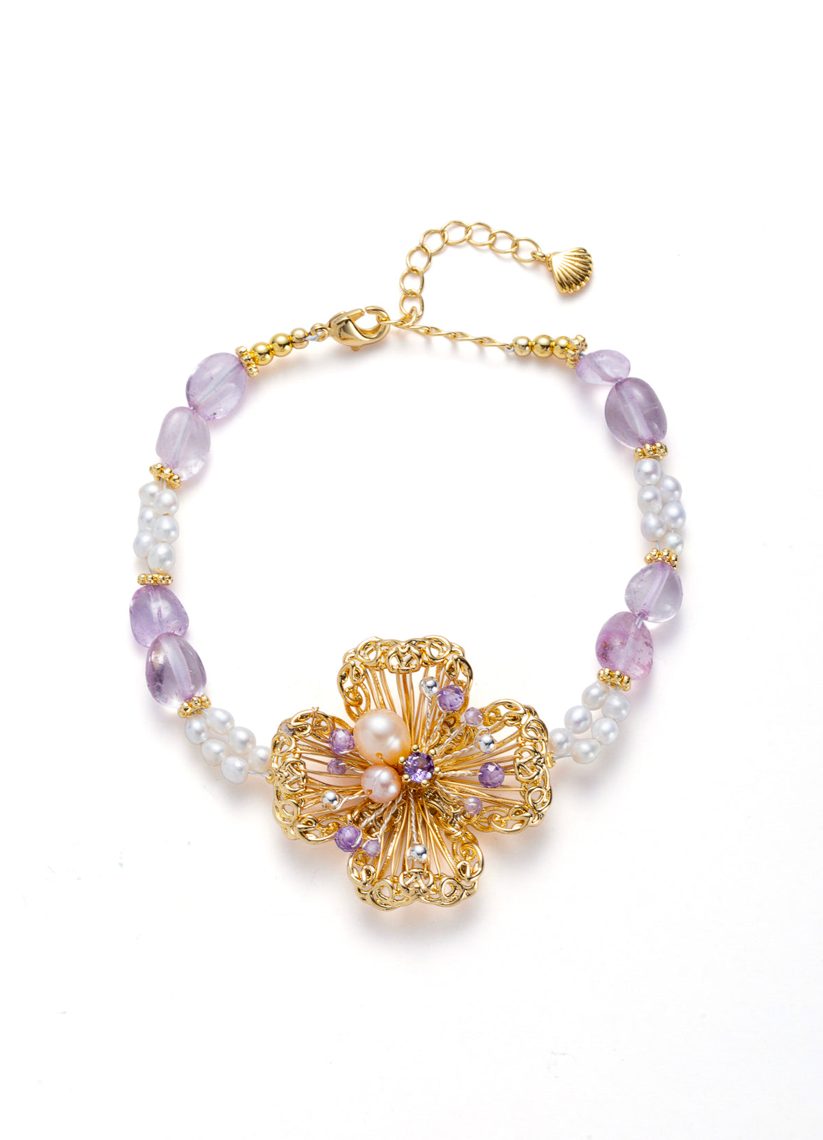 Amethyst & Pearl Bracelet