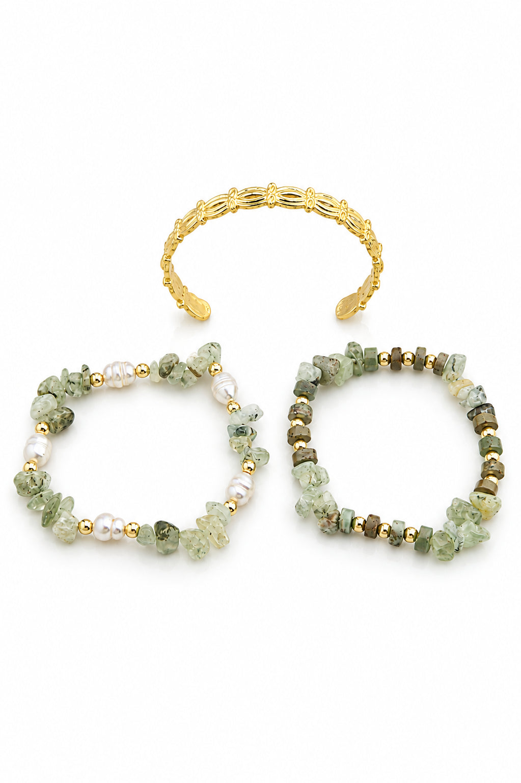 Prehnite & Pearl Bracelet