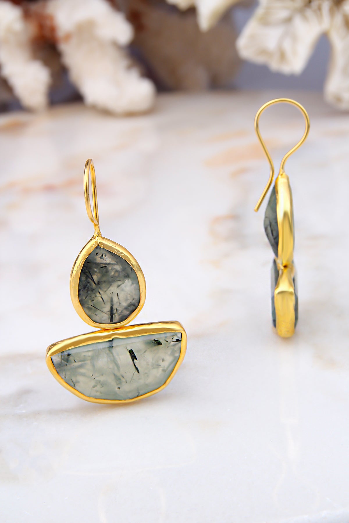 Prehnite Boucles d'oreilles