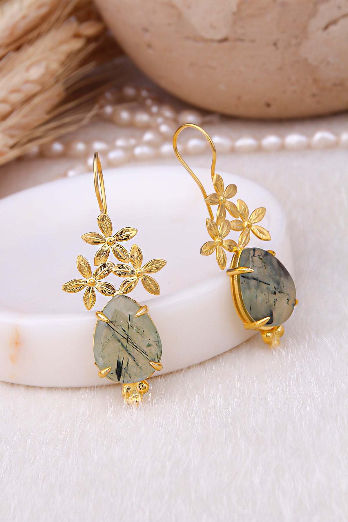 Prehnite Boucles d'oreilles
