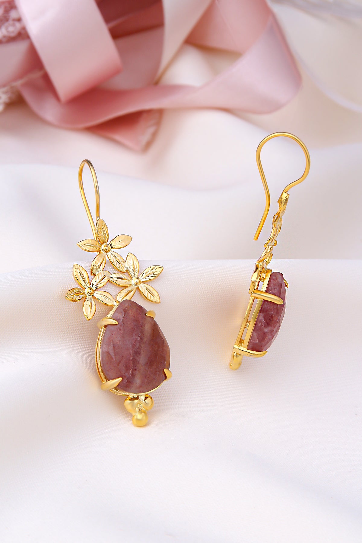 Strawberry Quartz Boucles d'oreilles