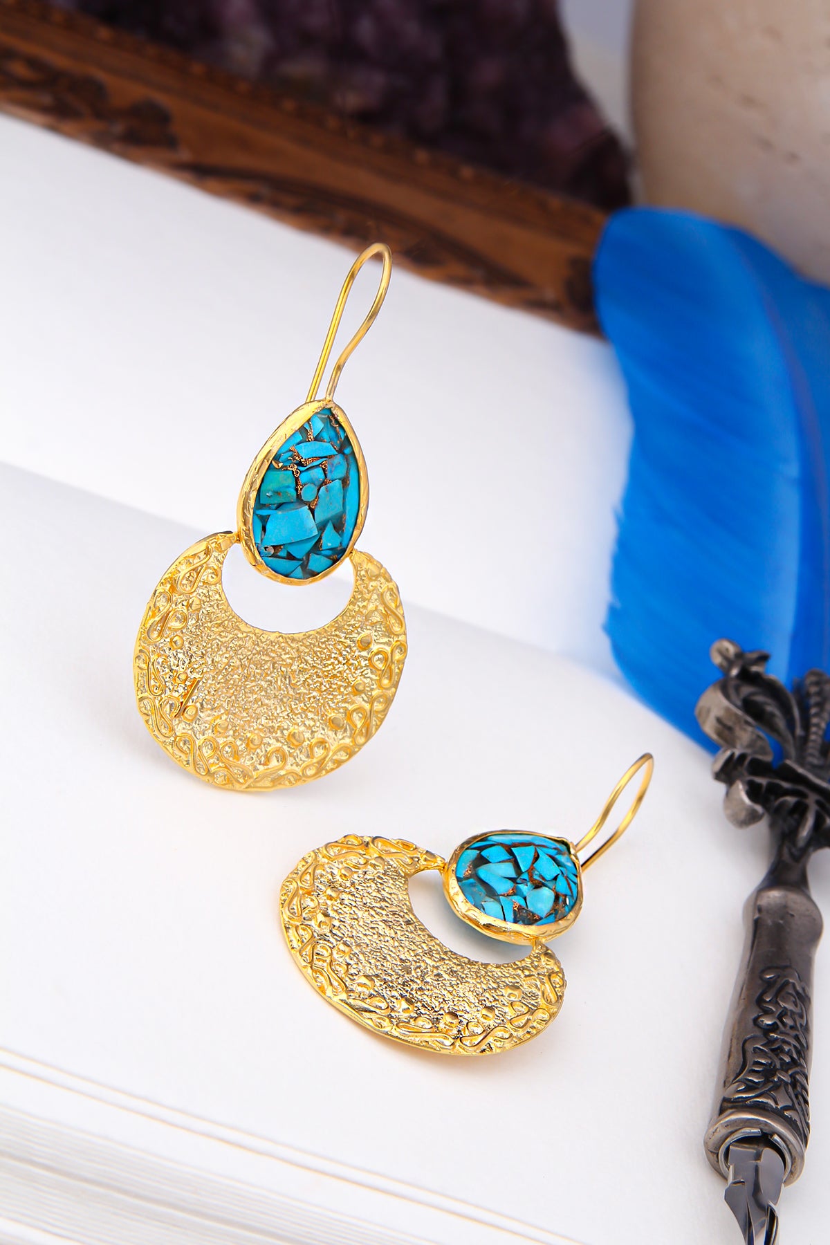 Turquoise Boucles d'oreilles