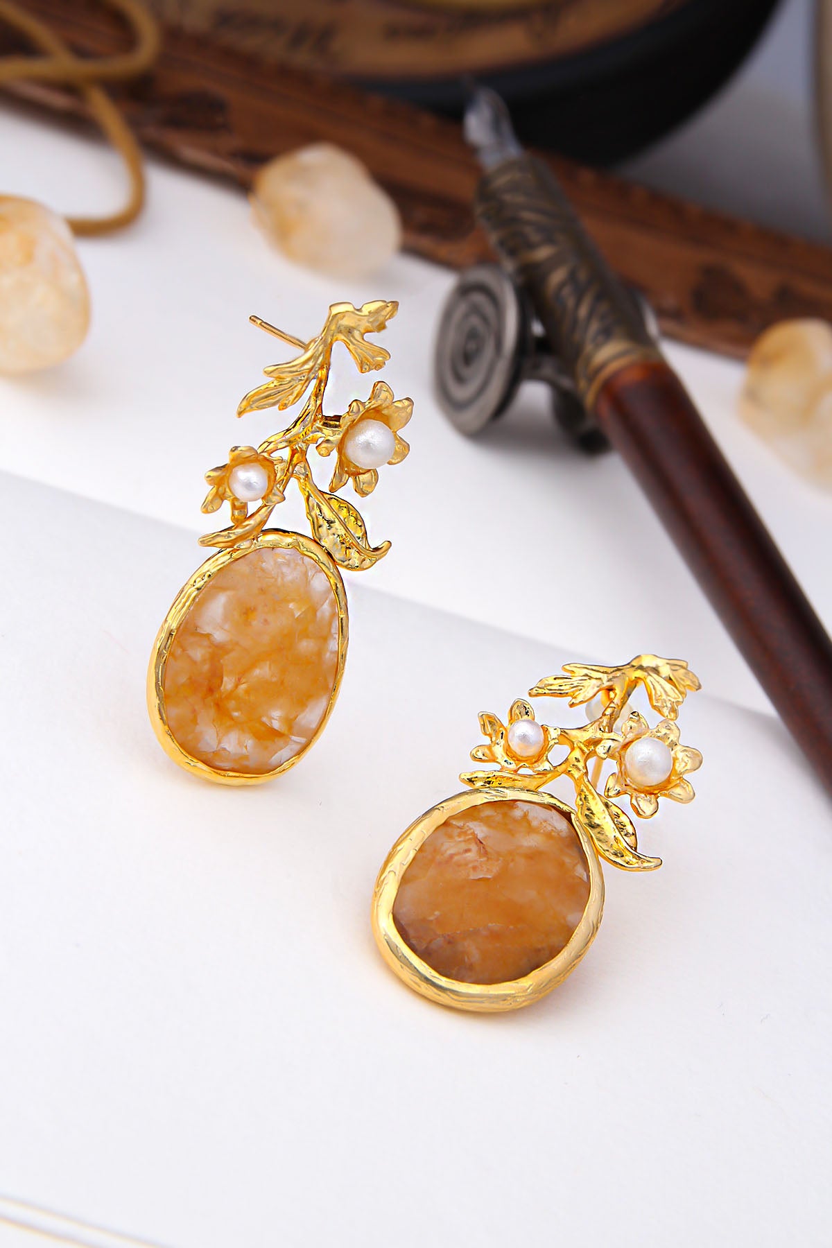 Citrine Boucles d'oreilles