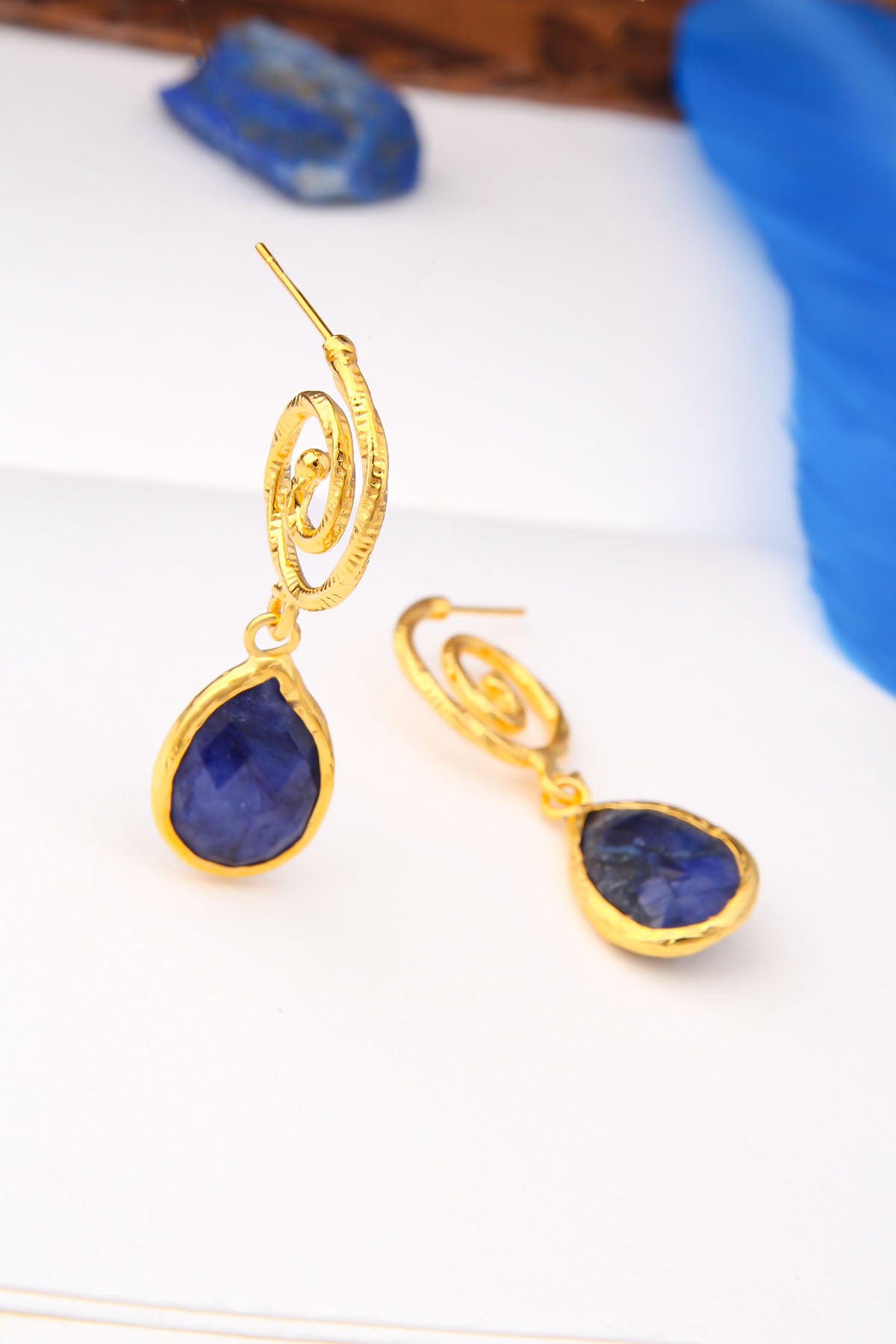 Saphire Boucles d'oreilles