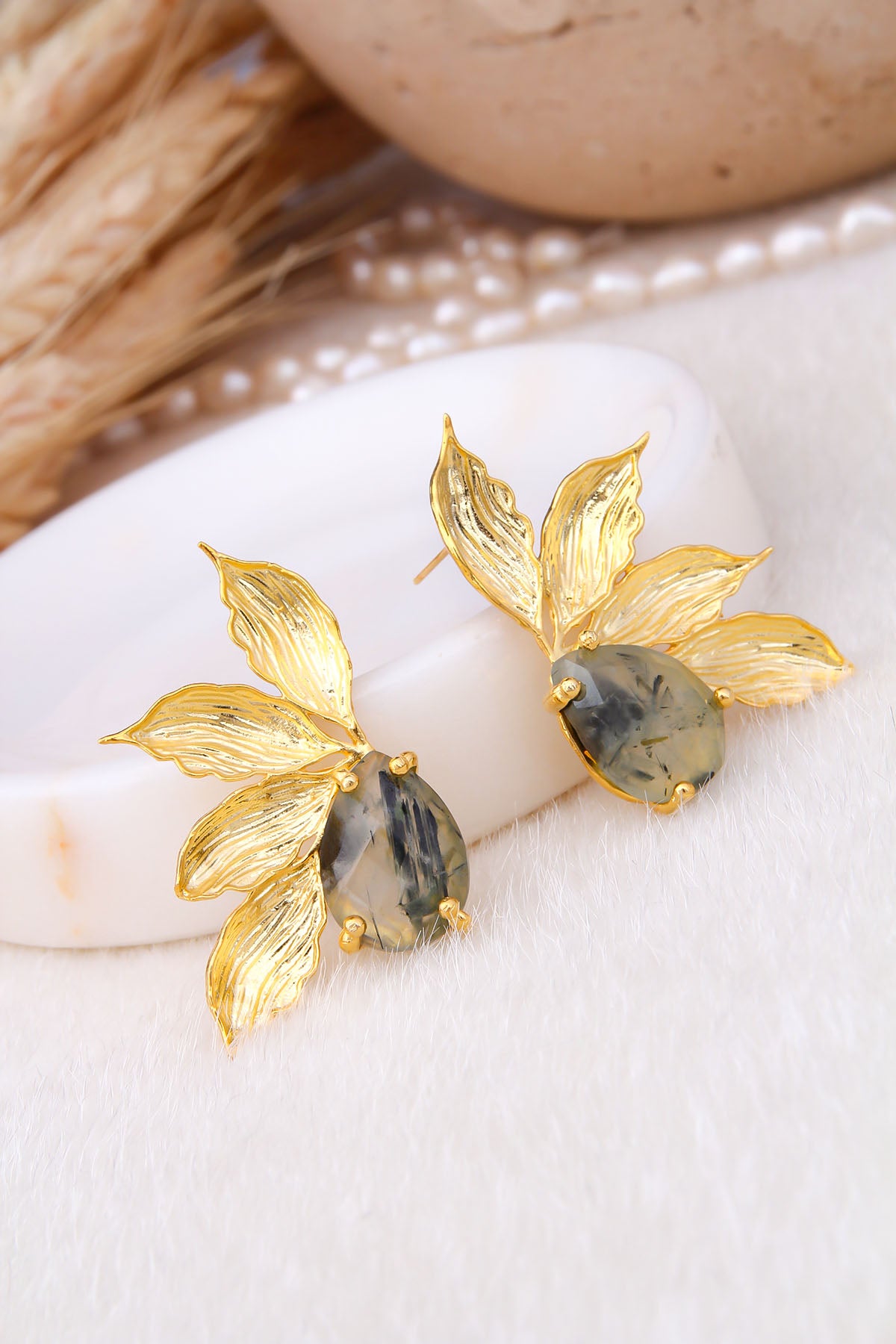 Prehnite Boucles d'oreilles