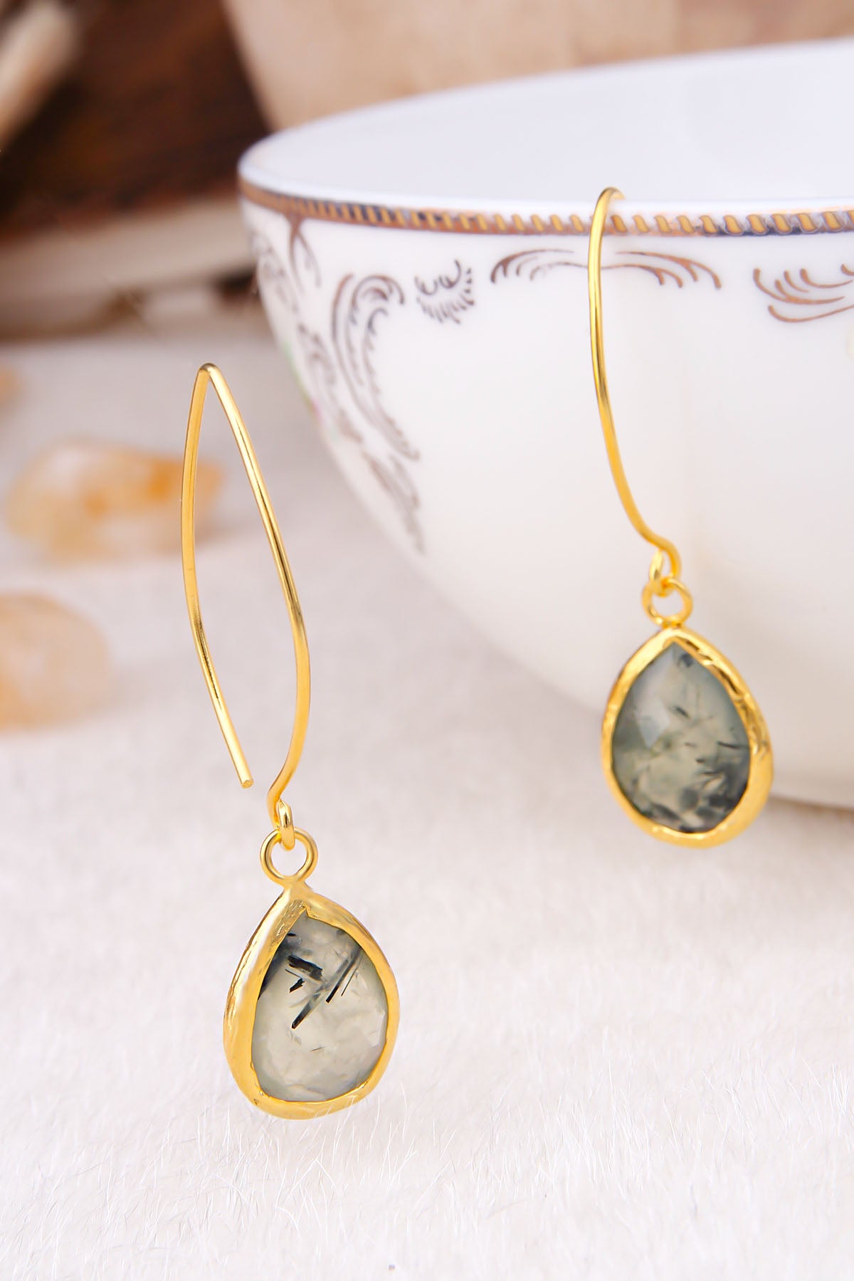 Prehnite Boucles d'oreilles