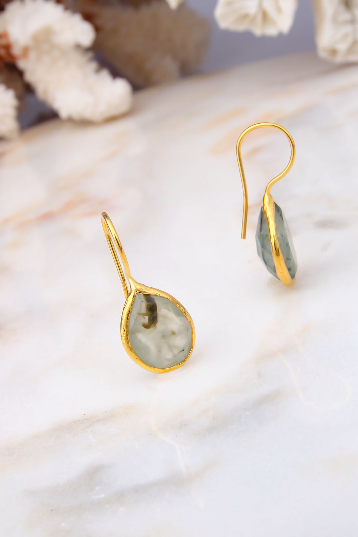 Prehnite Boucles d'oreilles