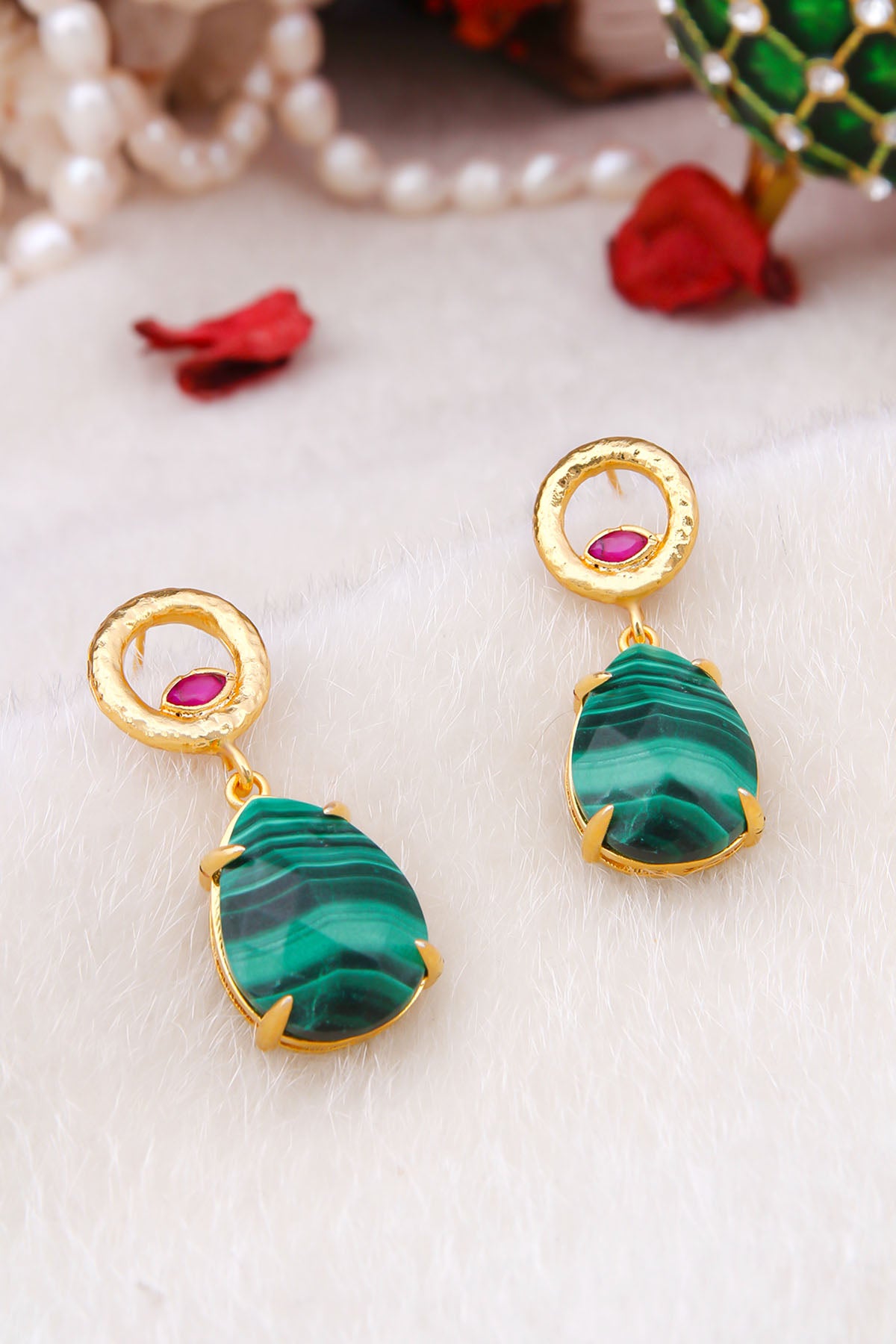 Malahite Boucles d'oreilles