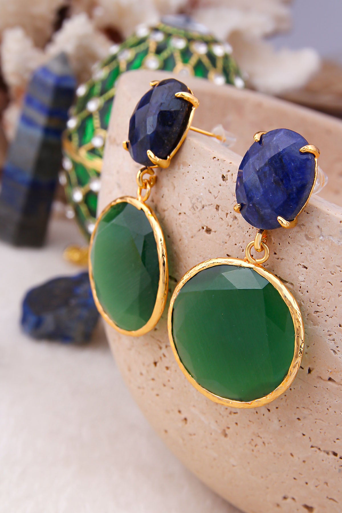 Saphire Boucles d'oreilles