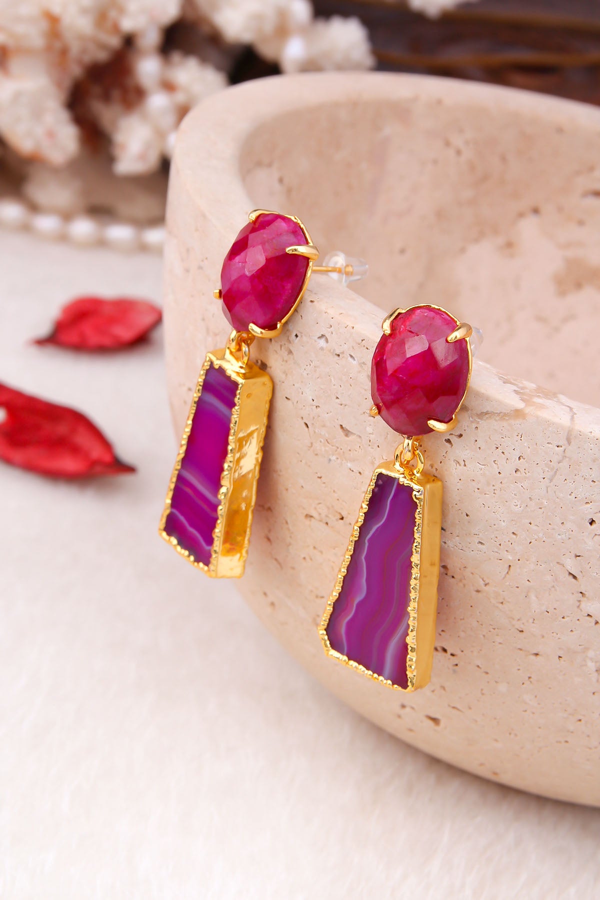 Agate Boucles d'oreilles