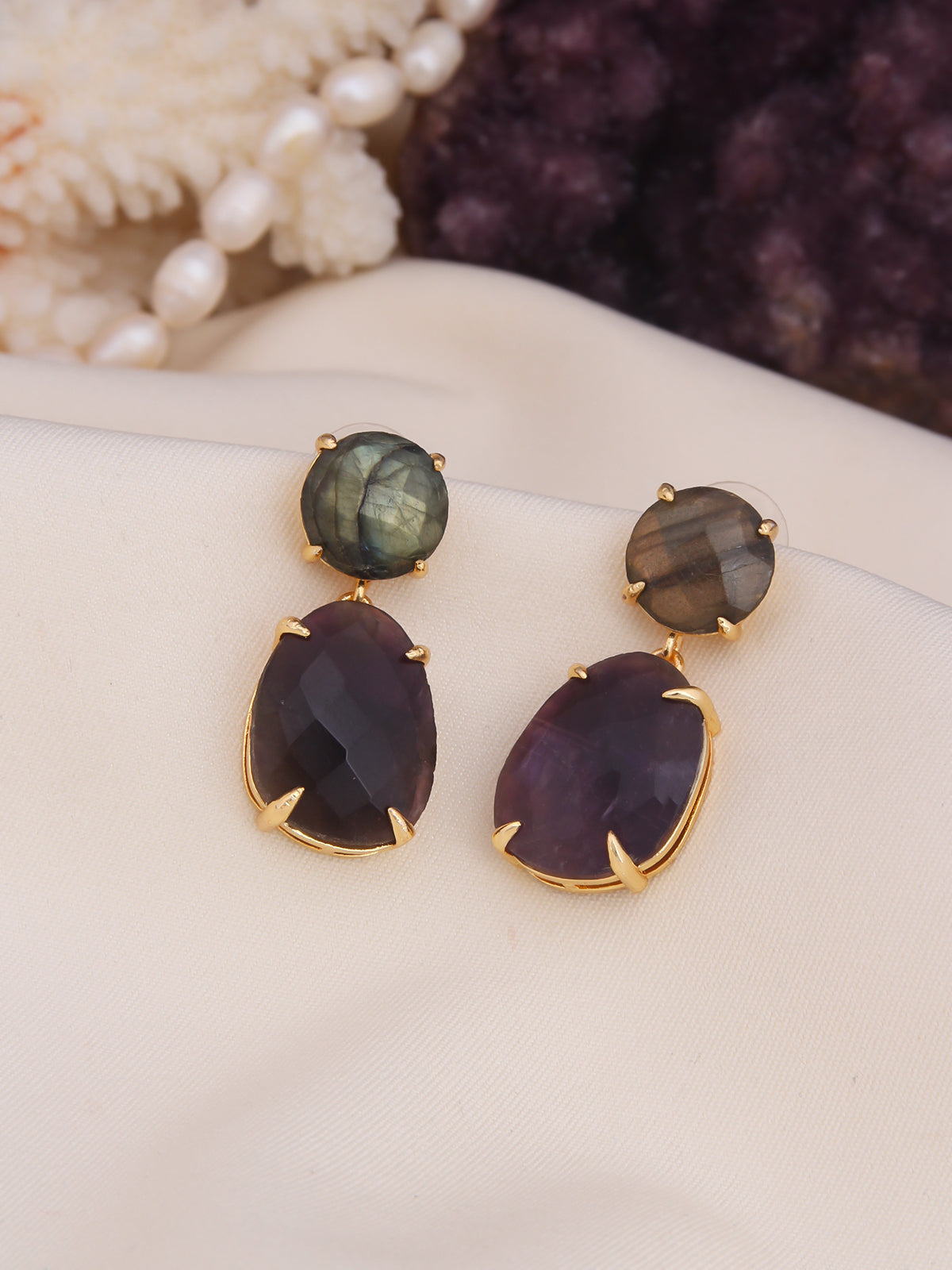 Amethyst & Labradorite Boucle d'oreilles