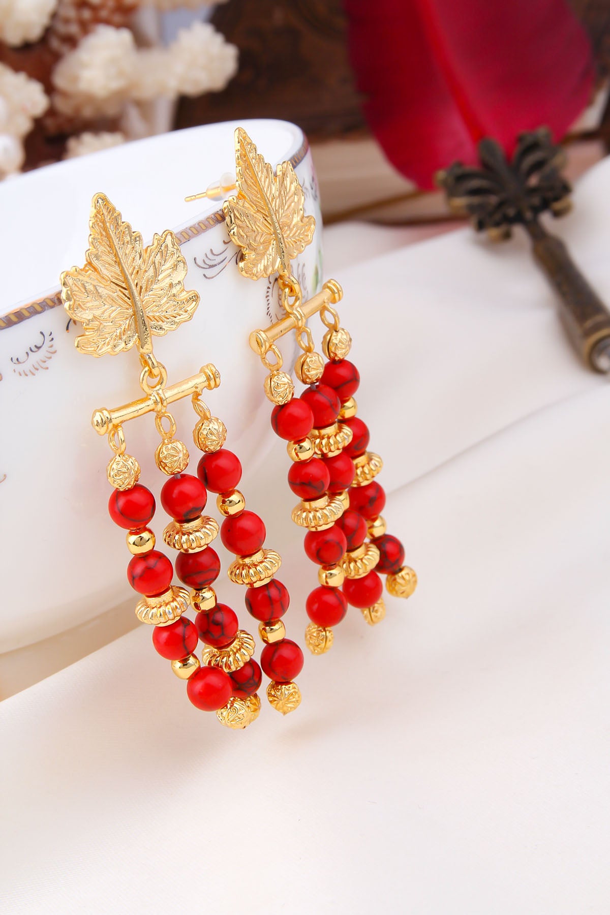 Coral  Boucles d'oreilles