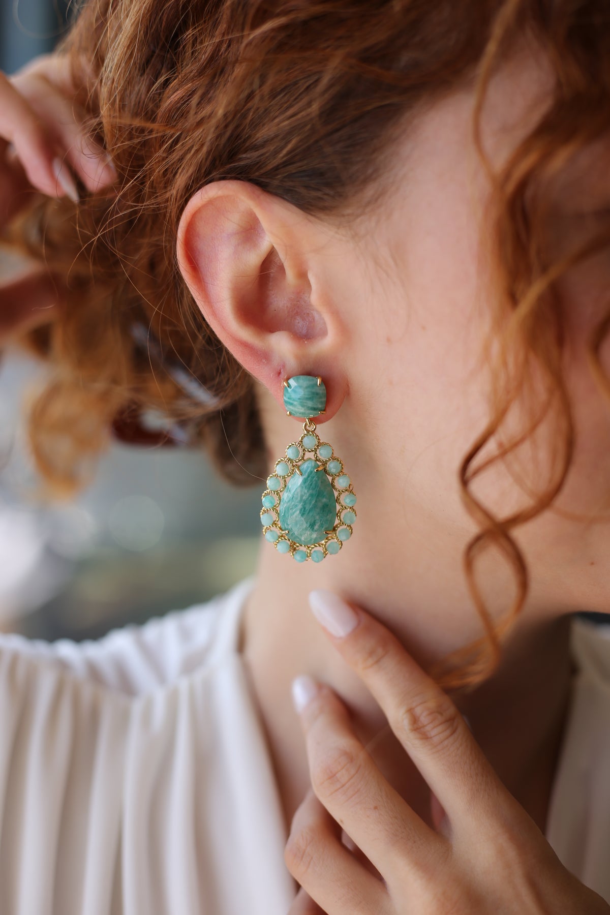 Amazonite Boucles d'oreilles