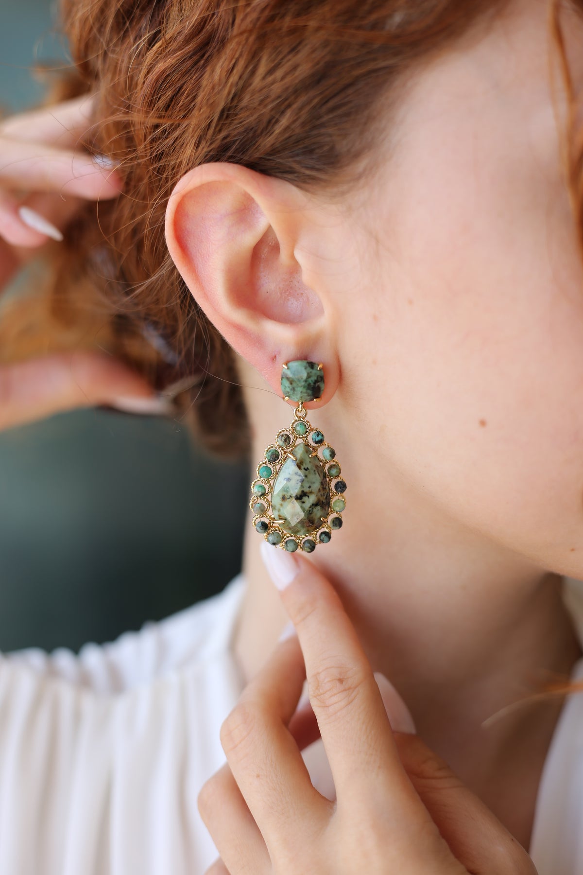 Turquoise Boucles d'oreilles
