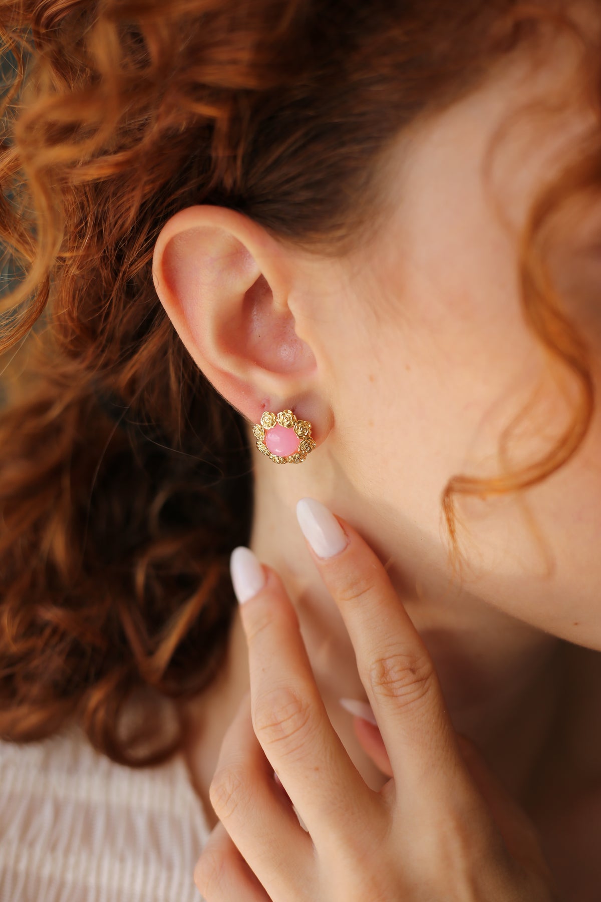 Pink Quartz Earrings