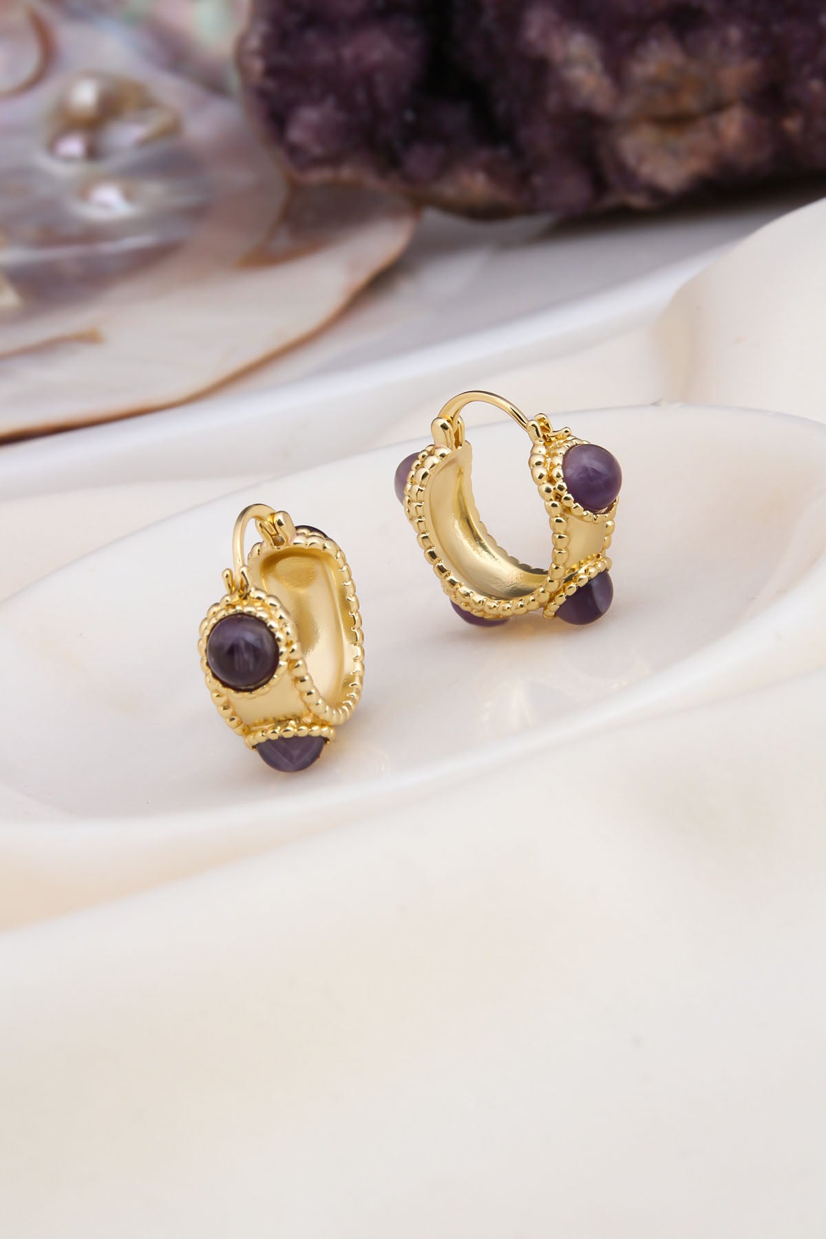 Amethsyt Boucles D'oreilles