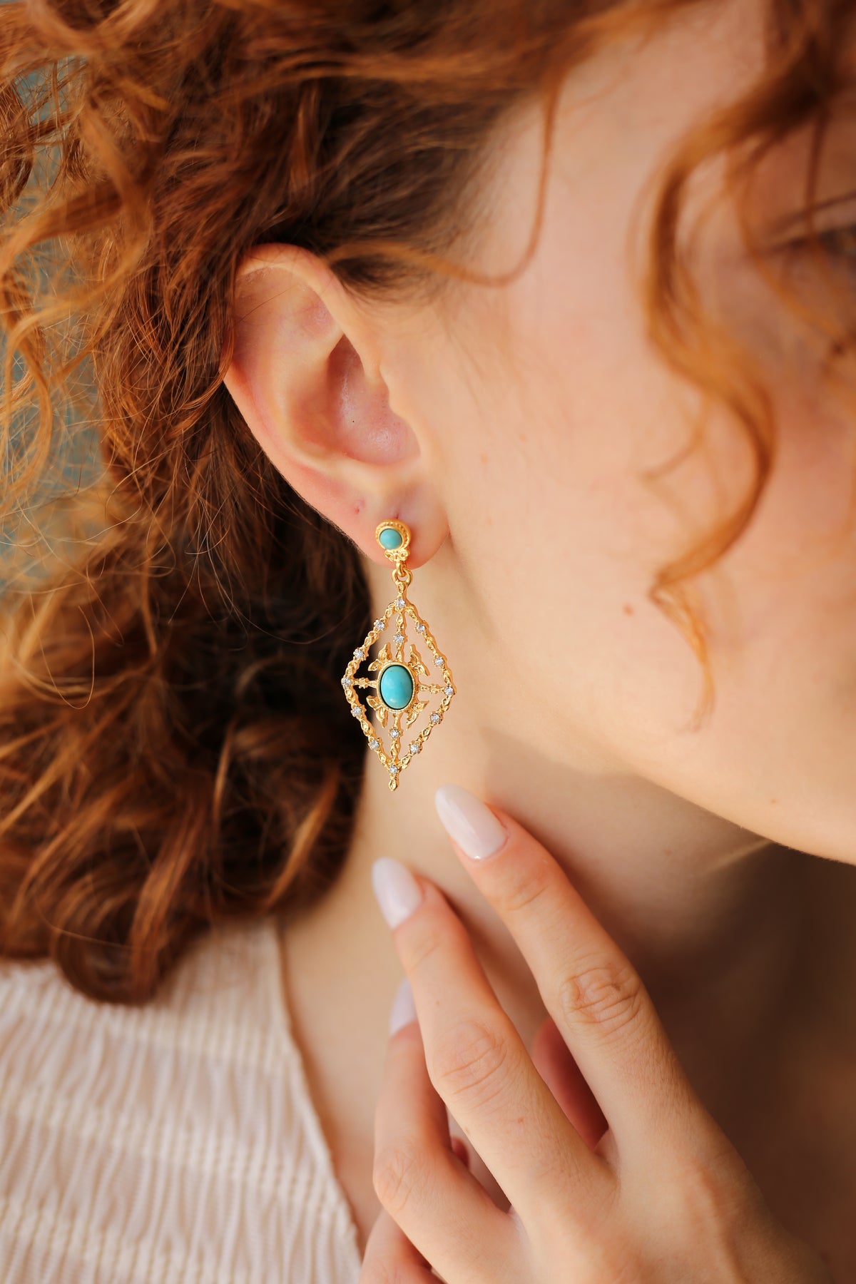 Turquoise Boucles d'oreilles