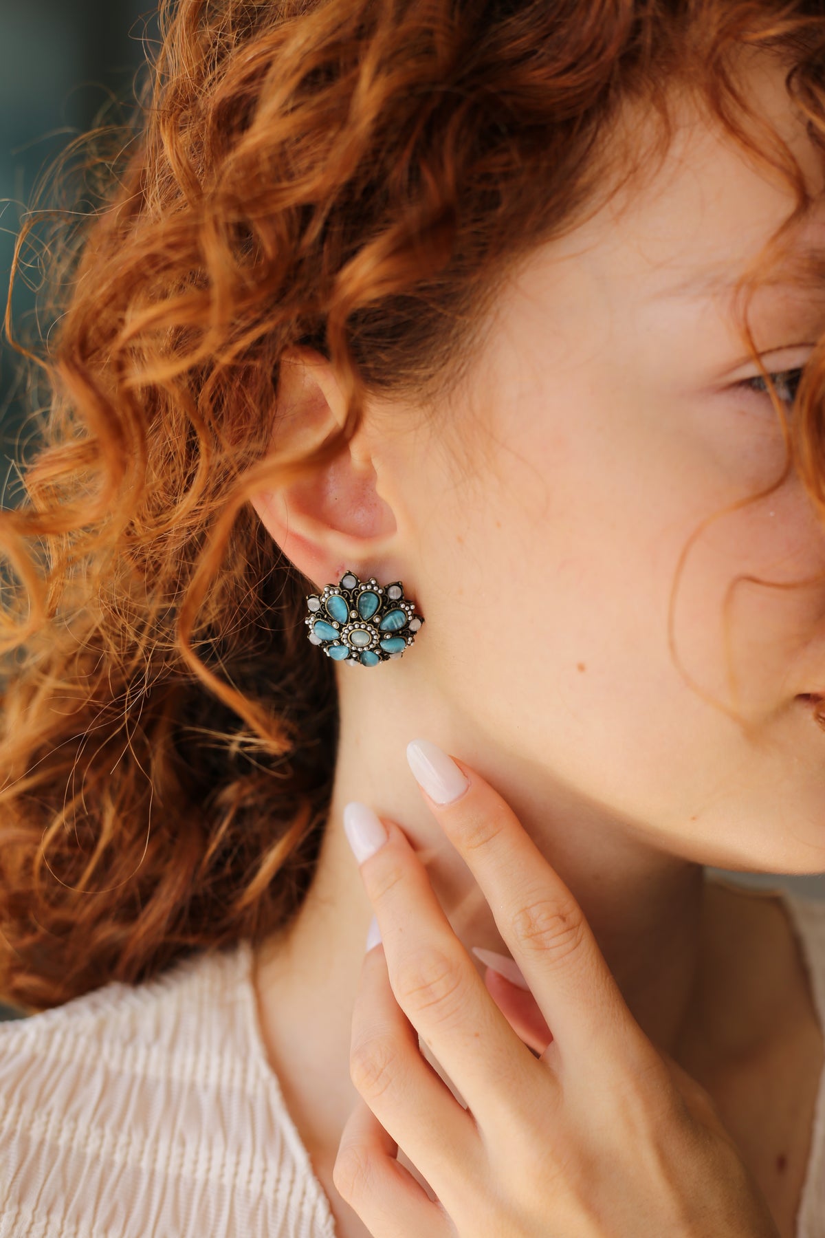 Turquoise Boucles d'oreilles