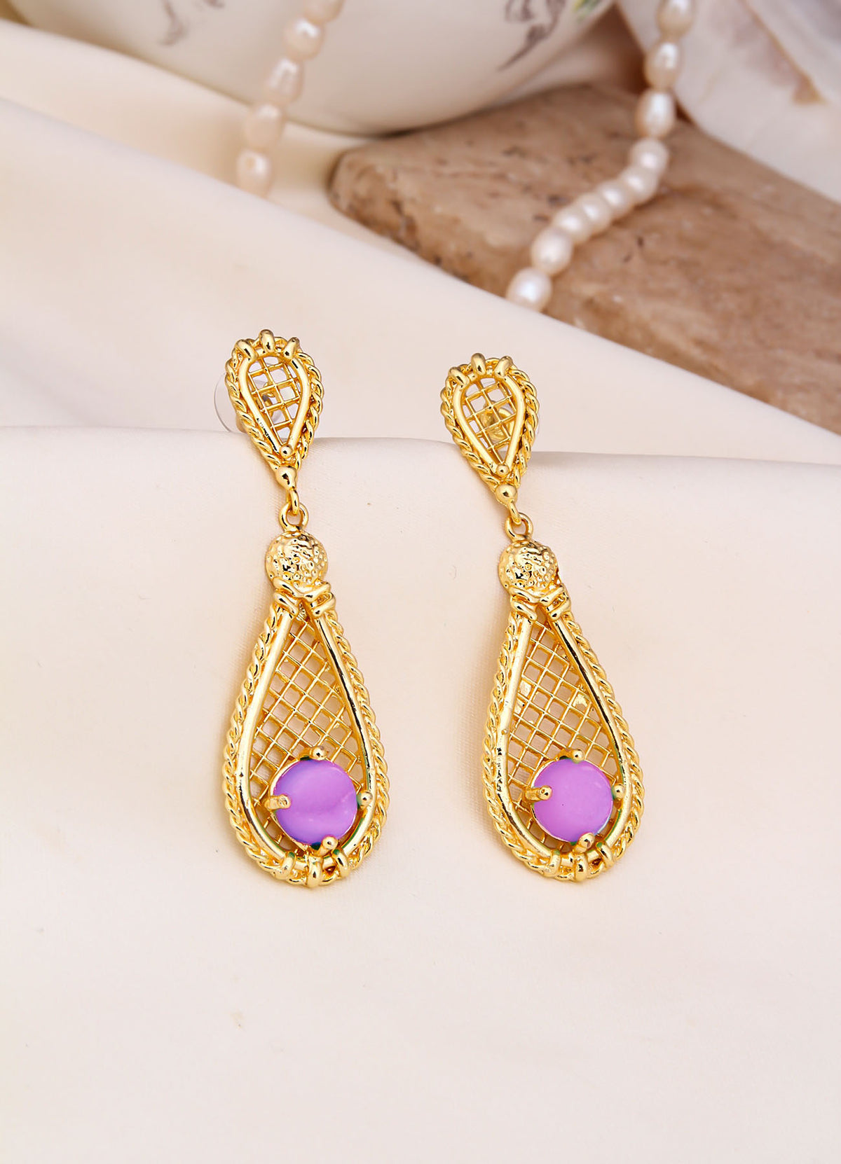 Pink Quartz Boucles d'oreilles