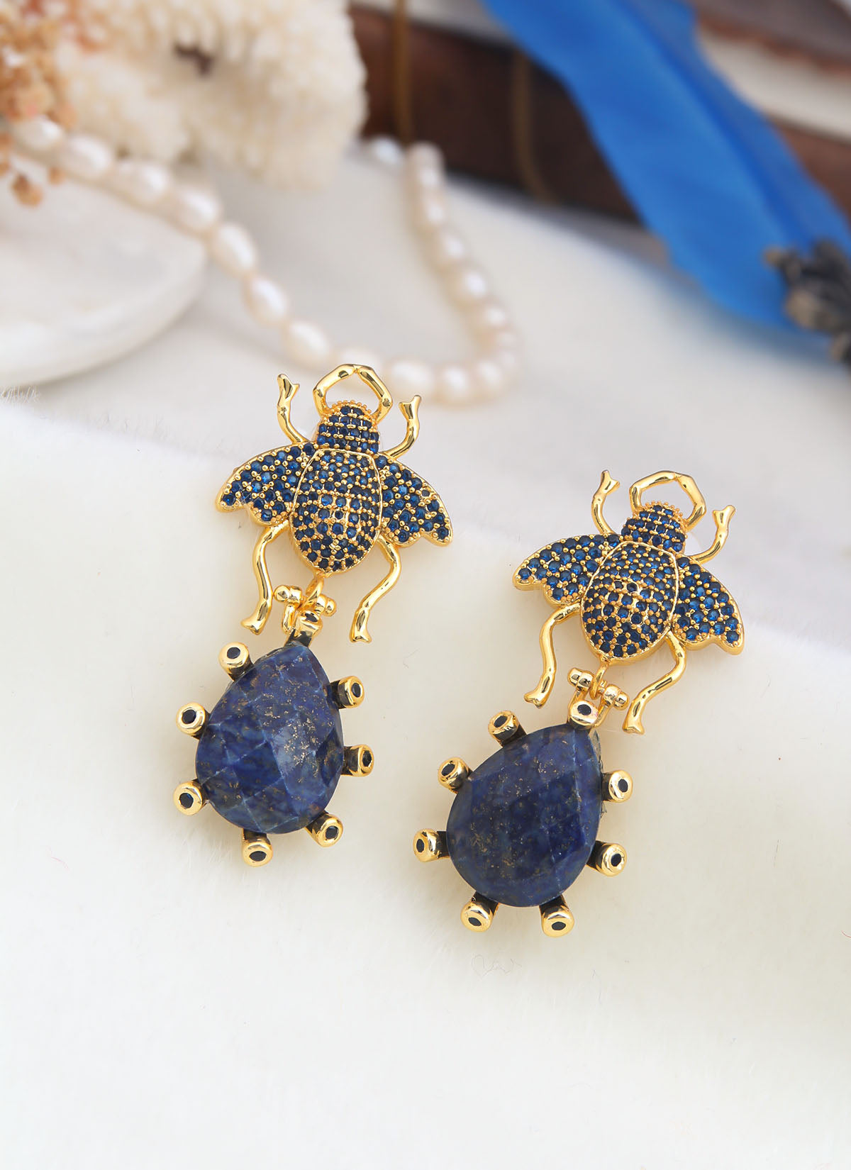 Saphire & Zircon Boucle D'oreilles