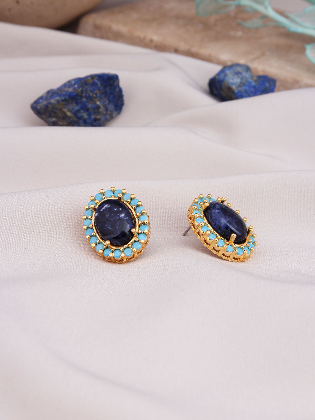 Lapis & Zircon Boucle d'oreilles