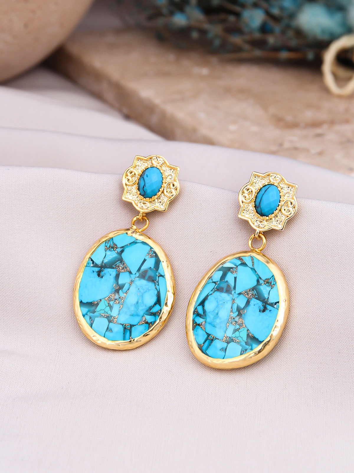 Turquoise & Amazonite Boucles d'oreilles