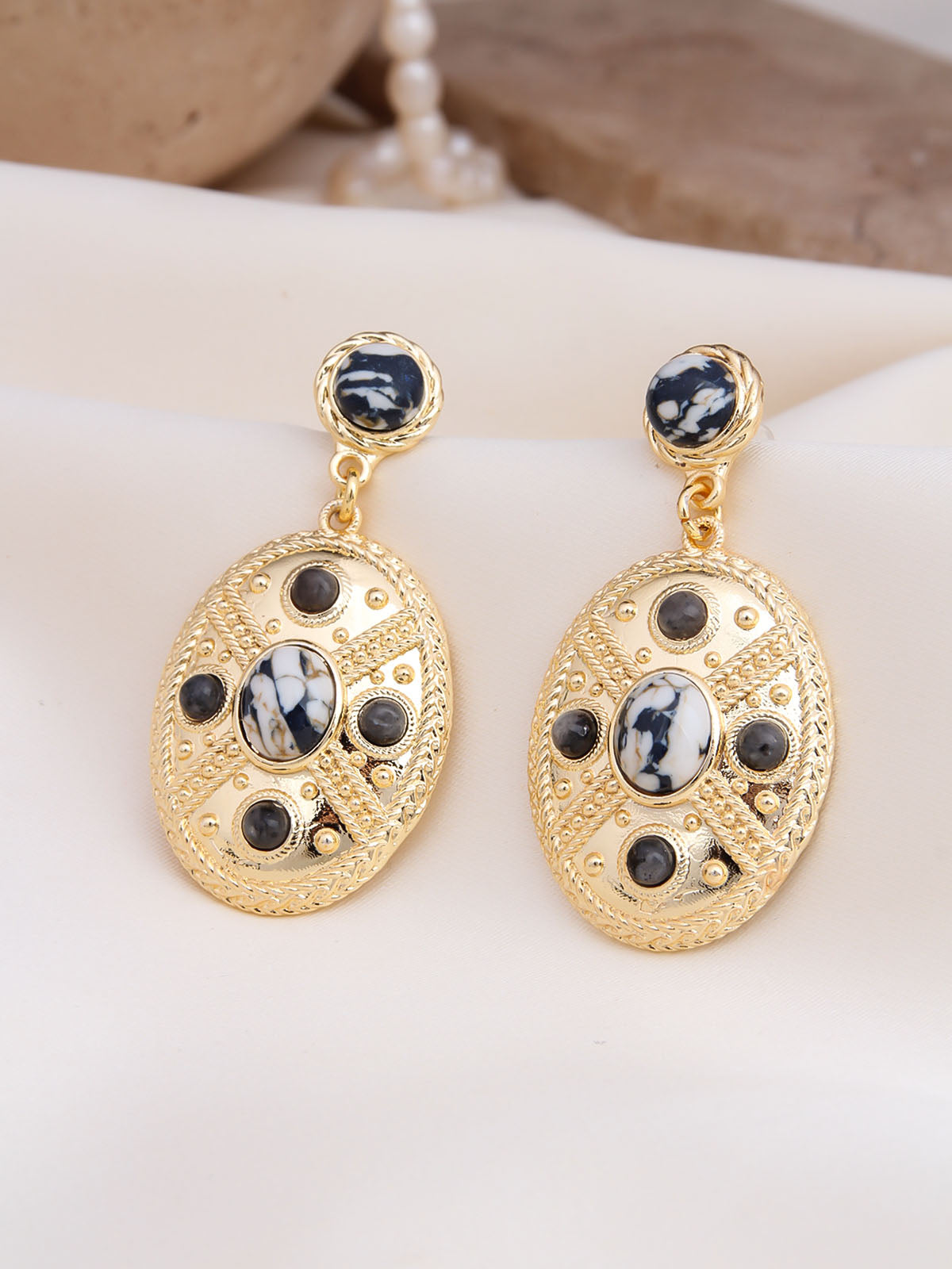 Dendrite Stone  Boucles d'oreilles