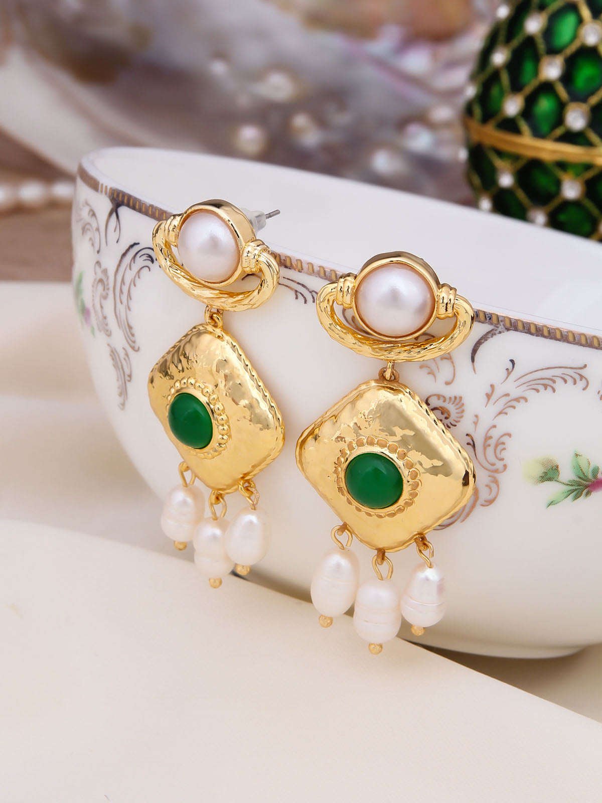 Crystal & Pearl Boucles d'oreilles
