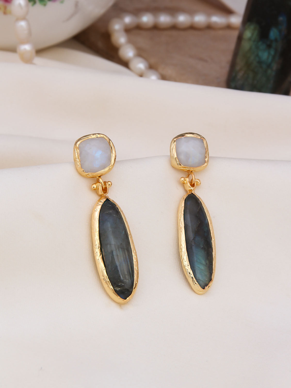 Moonstone & Labradorite Boucles d'oreilles
