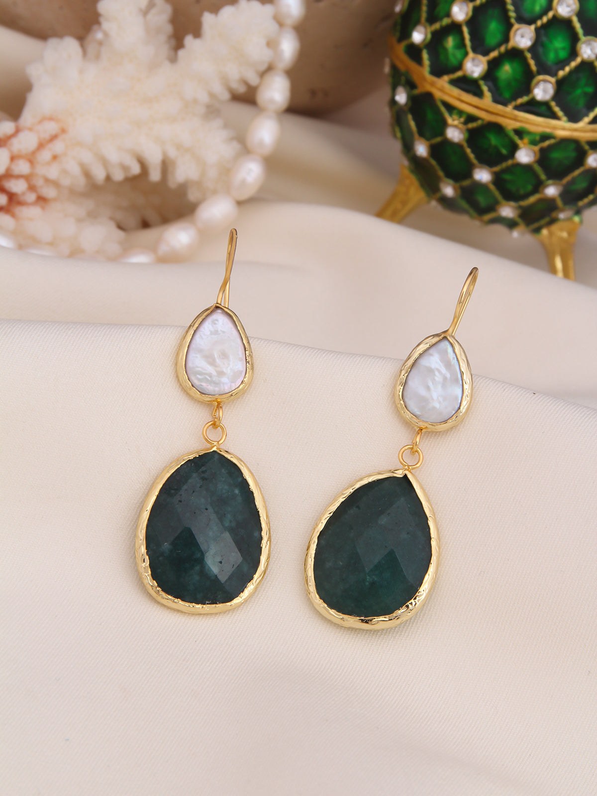 Agate & Pearl Boucle D'oreilles