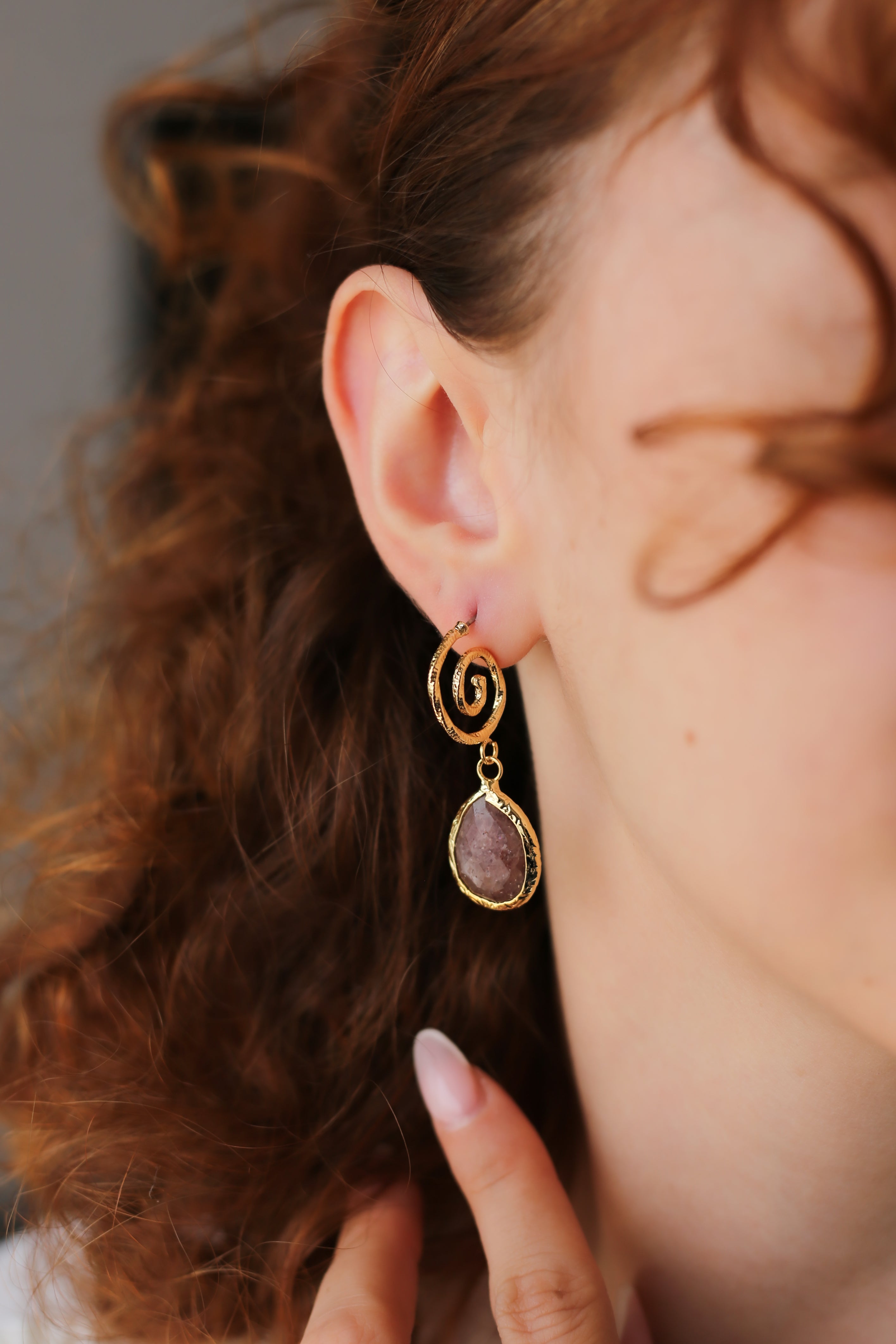 Strawberry Quartz Boucles d'oreilles