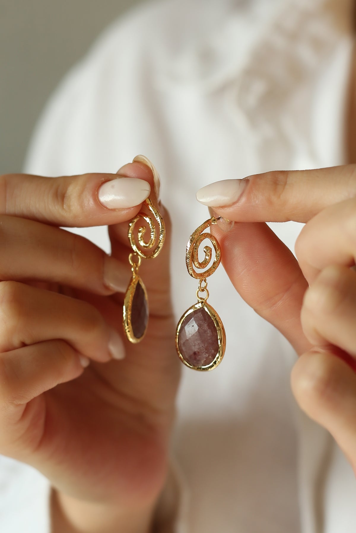 Strawberry Quartz Boucles d'oreilles