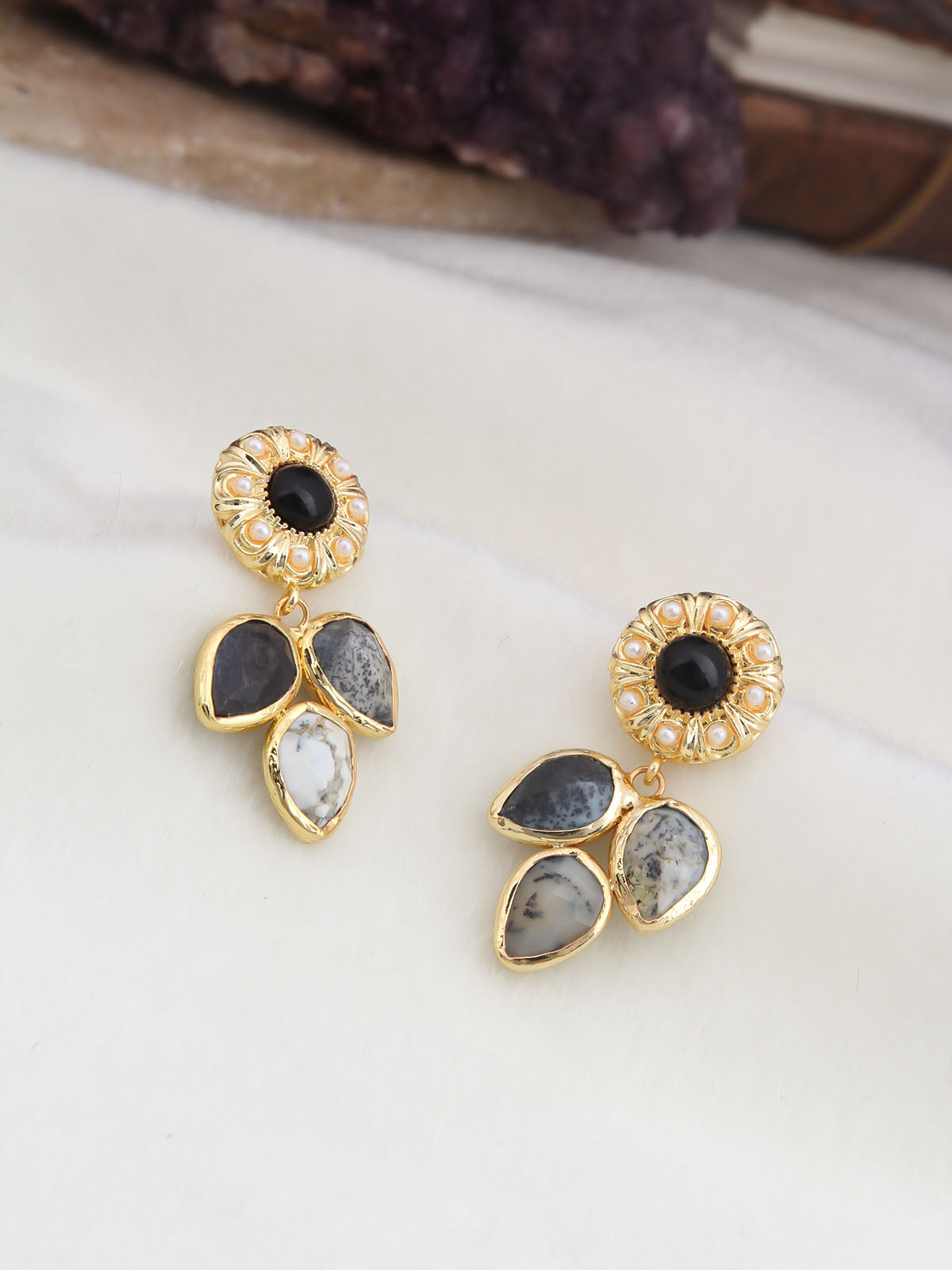 Onix & Dentrite Boucle d'oreilles