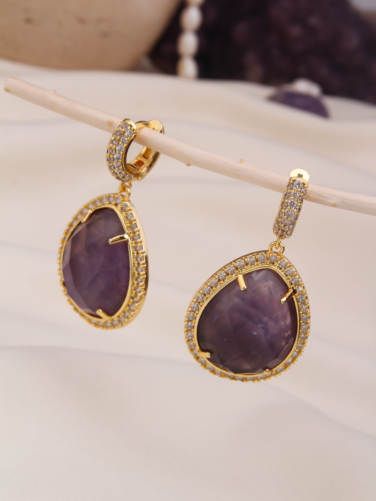 Amethyst & Zircon Boucle d'oreilles