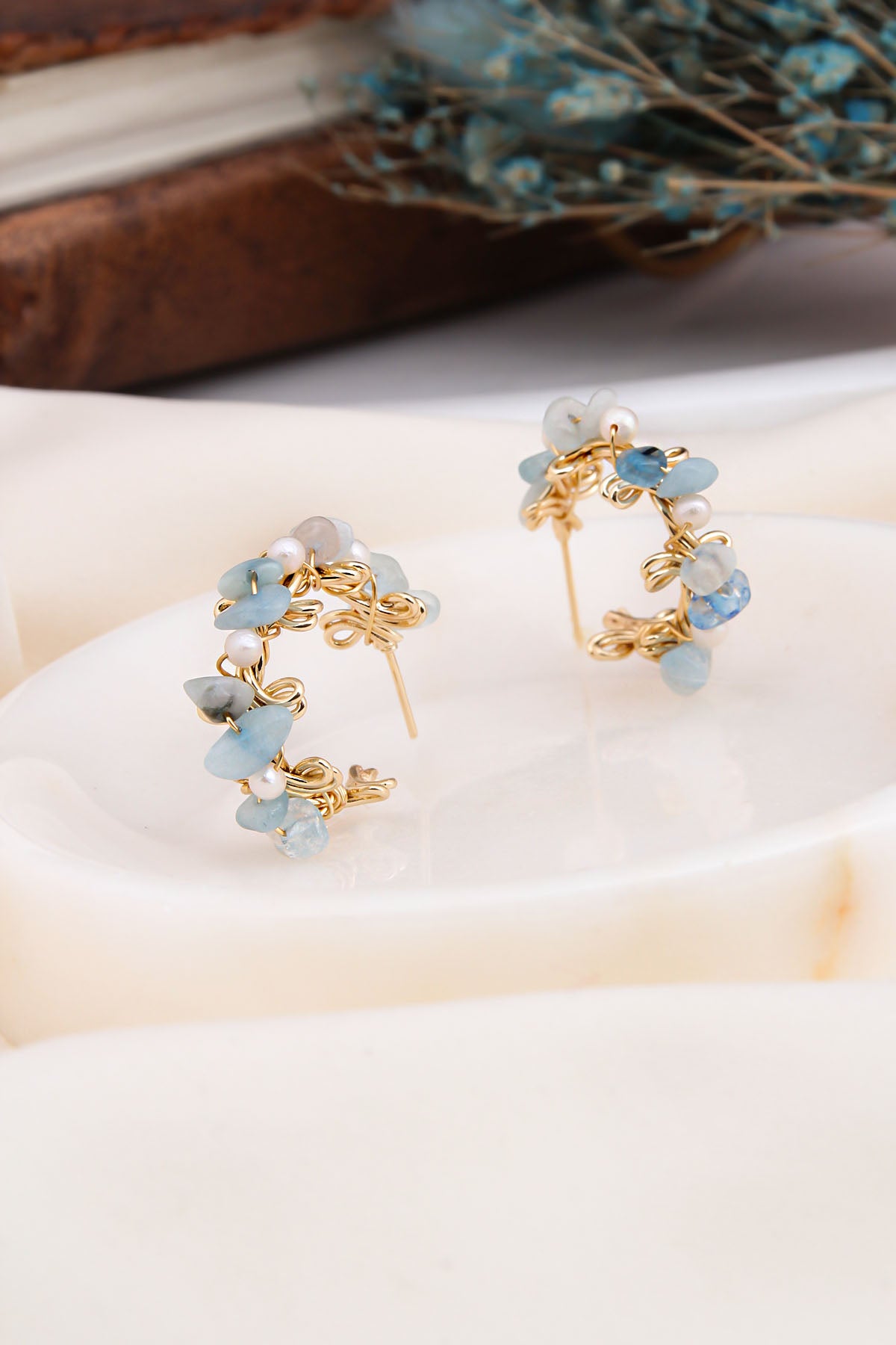 Blue Opal Earring