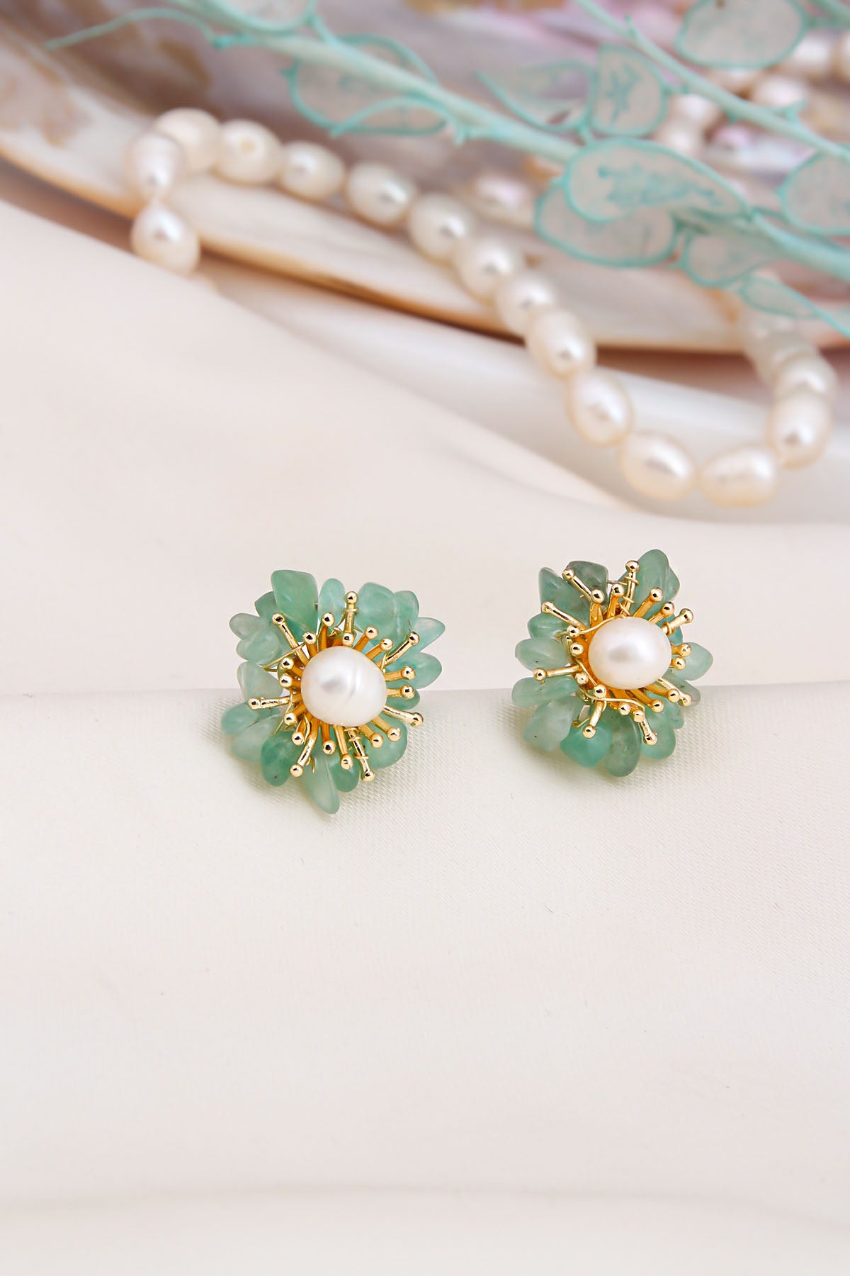 Agate & Peral Earring