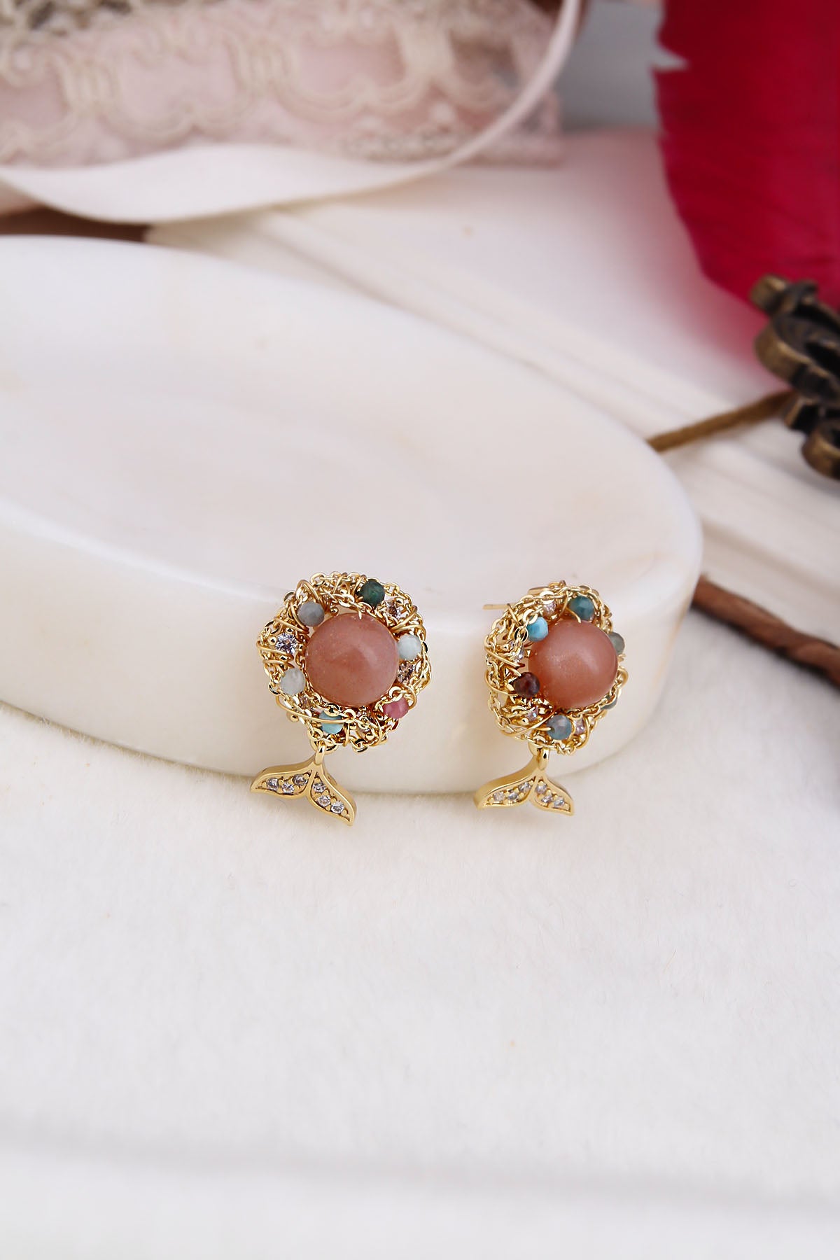 Strawberry Quartz Earring