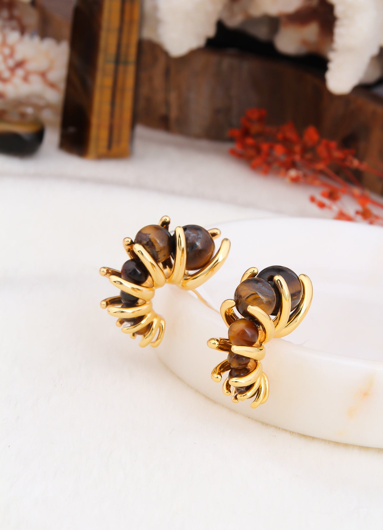 Tiger Eyes Boucles D'oreilles