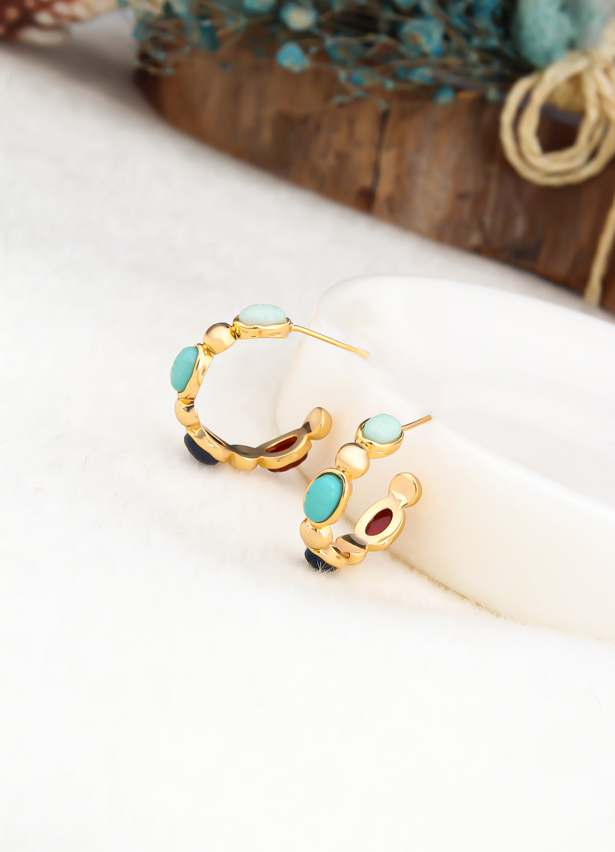 Amazonite & Turquoise & Lapis Earring