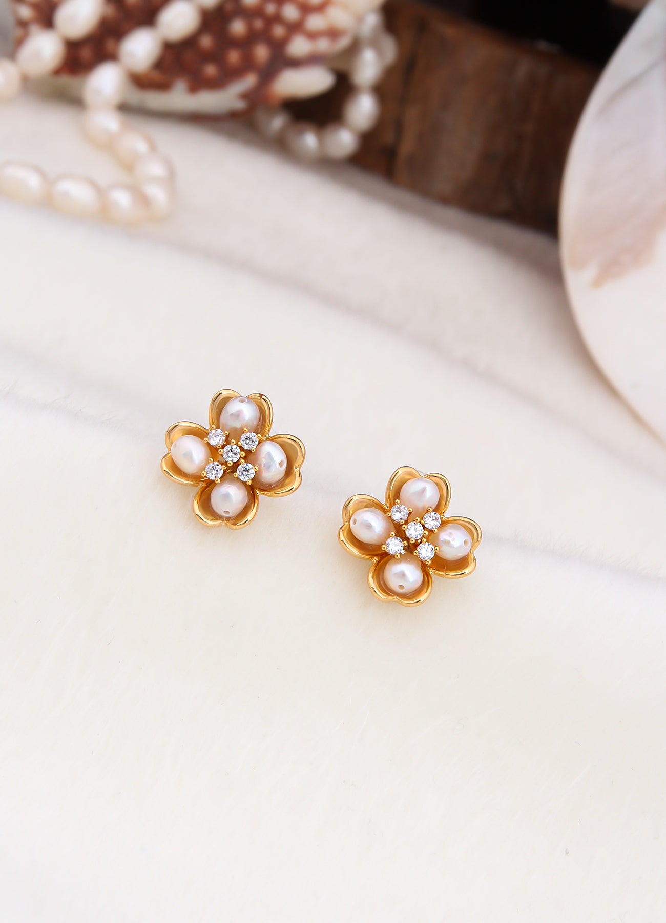 Zircon & Pearl Boucles D'oreilles