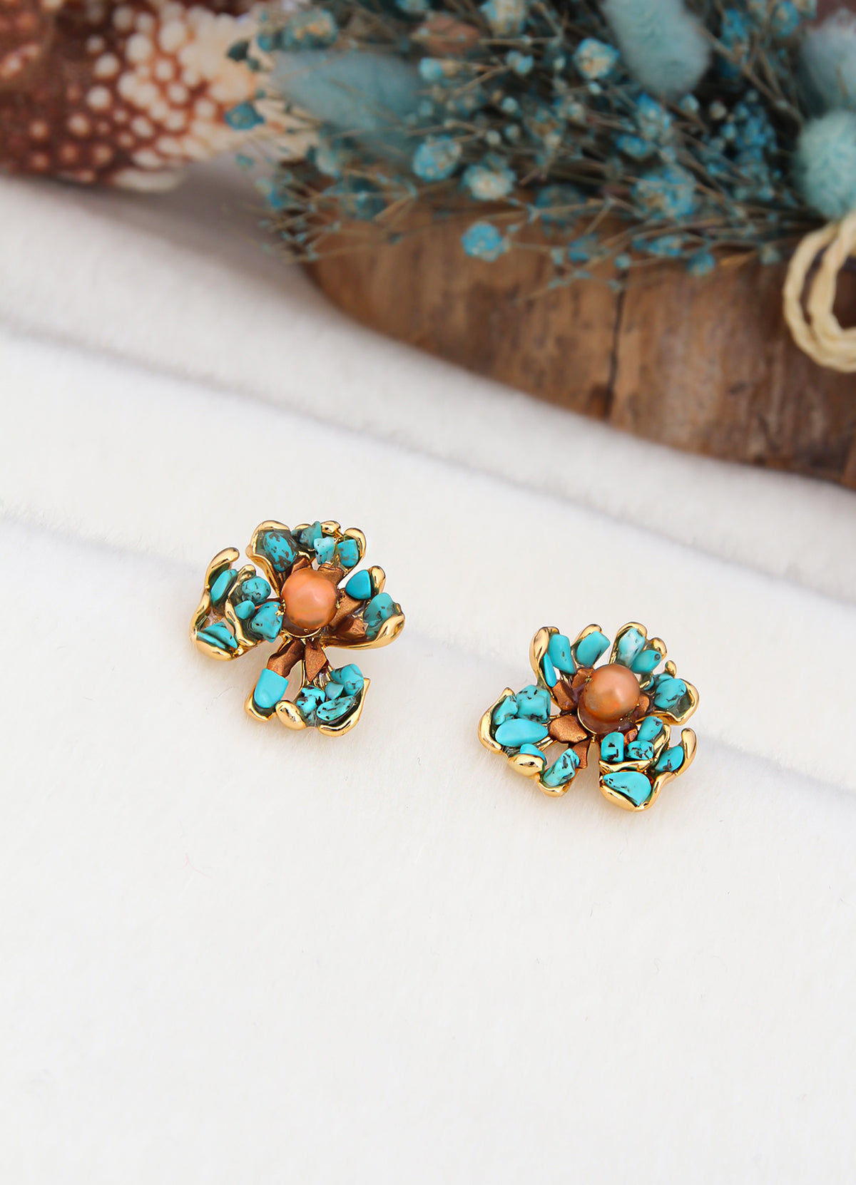 Turquoise & Pearl Earring
