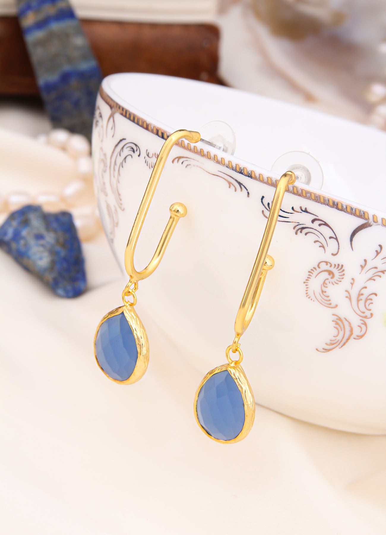 Blue Opal Boucles D'oreilles