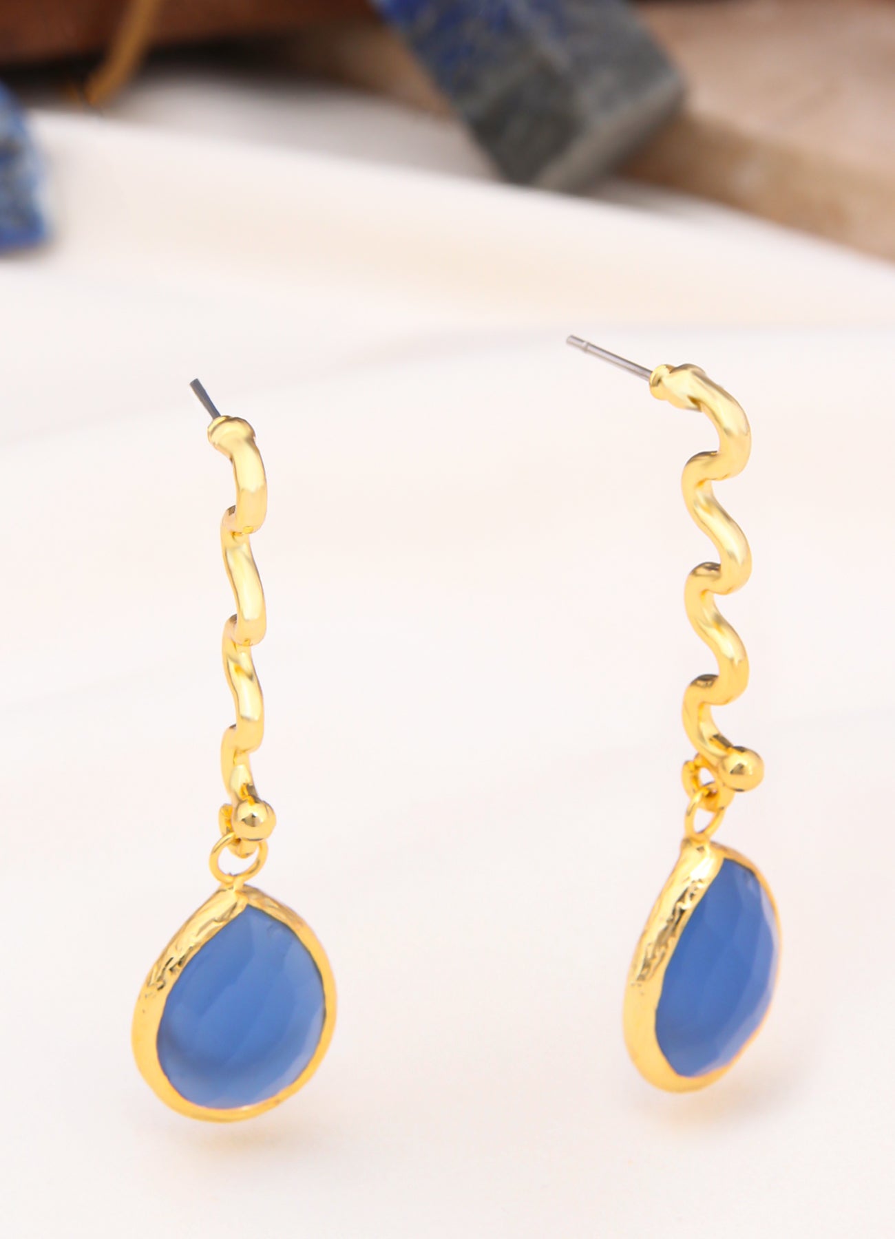 Blue Opal Boucles D'oreilles
