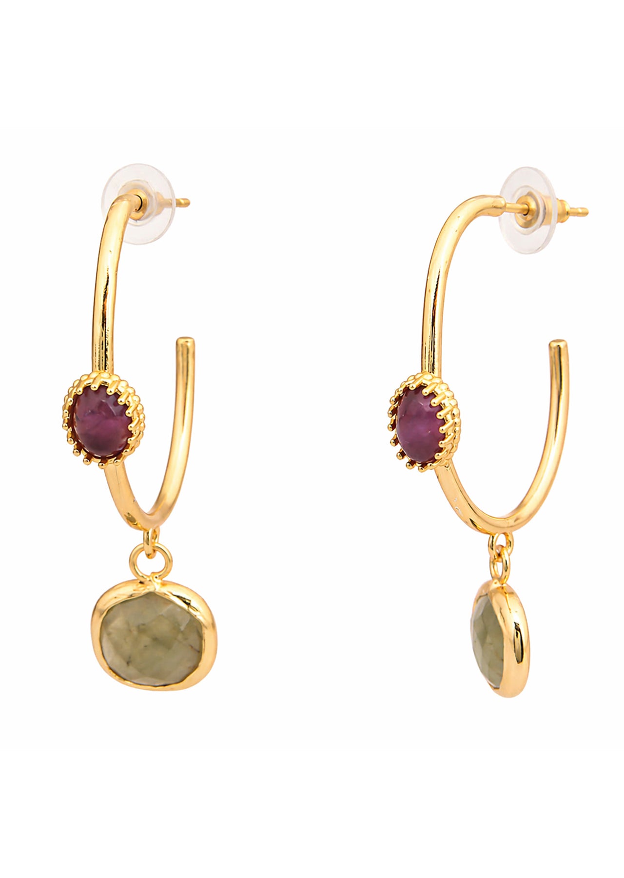 Amethyst & Prehnite Earring