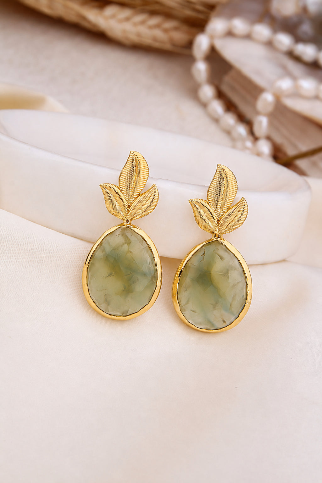Prehnite Earring