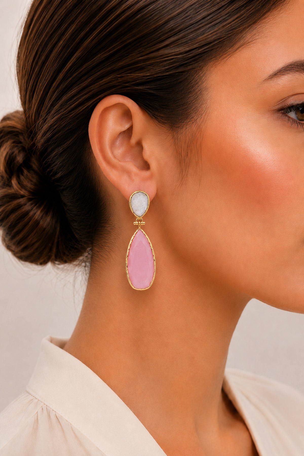 Moonstone & Cat eyes Earring