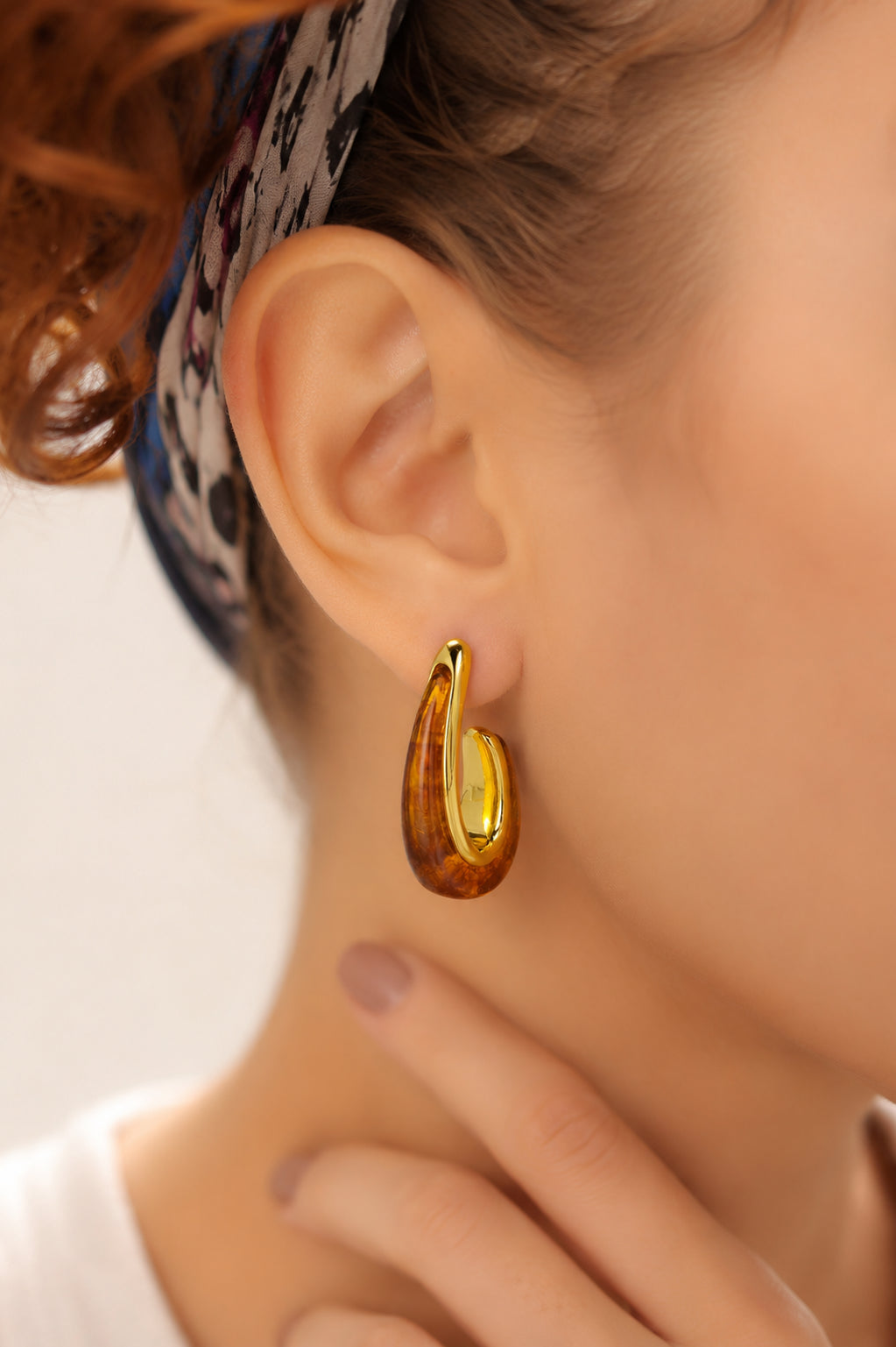 Tortoise Resin Earring