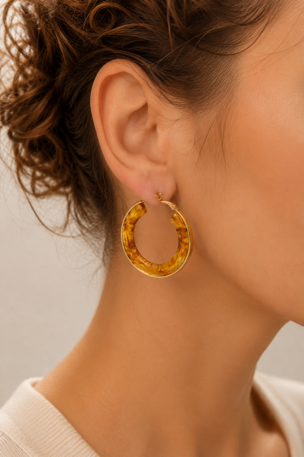 Tortoise Resin Earring
