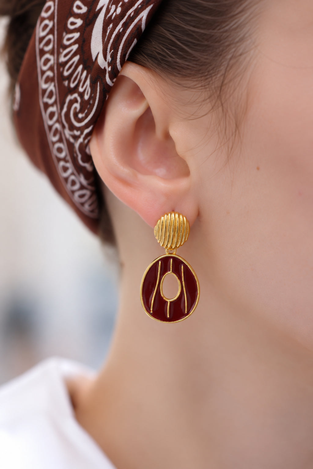 Enamel Earring