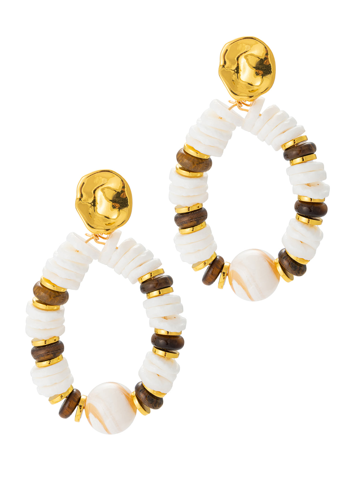 Nacre & Tiger Eyes Earring